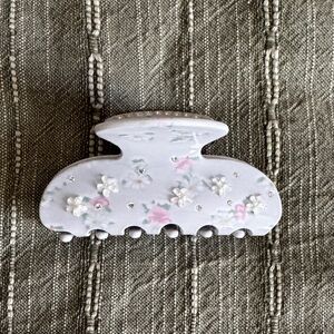 Emi Jay Floral Hair Clip - White and Pink